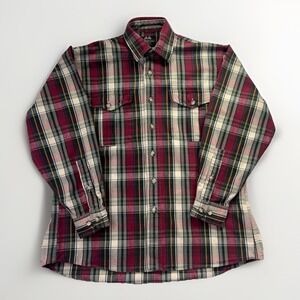 Willis & Geiger Plaid Flannel Work Shirt Mens M Vintage 90s Cotton Button Front